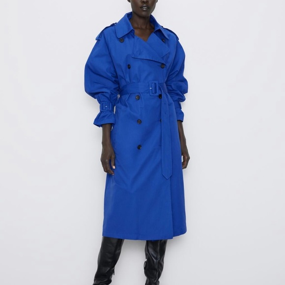 Zara blue trench coat Clearance